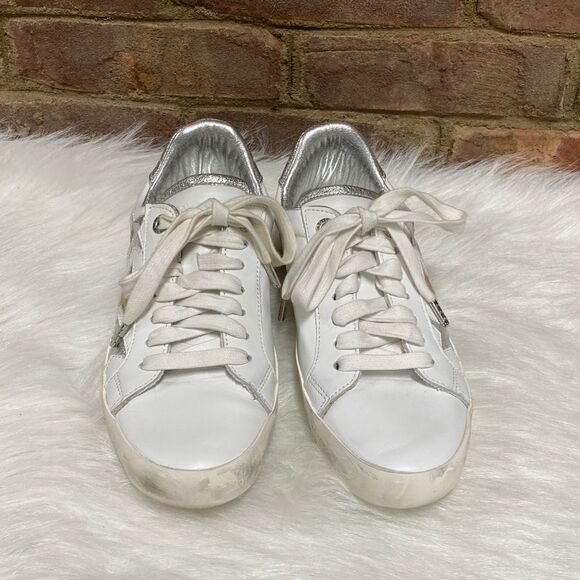 Zadig & Voltaire White Leather Multi Star Sneaker Size 38 - Picture 2 of 9
